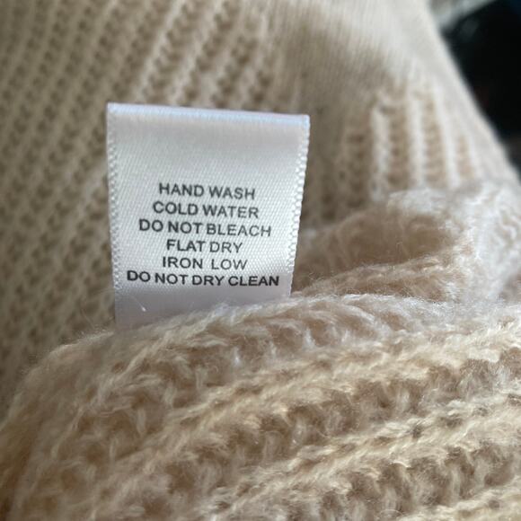 Mod on Trend Sweater Womens Large Beige Wool Mohair Blend Pullover - Picture 7 of 10